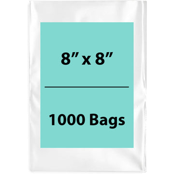 Clear Poly Bags Thickness: 4 Mil Size: 8 inch (width) X 8 inch (Height)  Pack of 1000 Bags